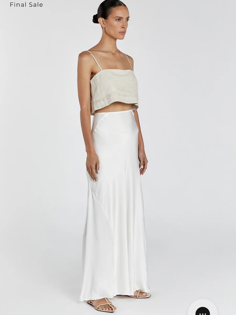 DISSH White Satin Bias Slip Skirt